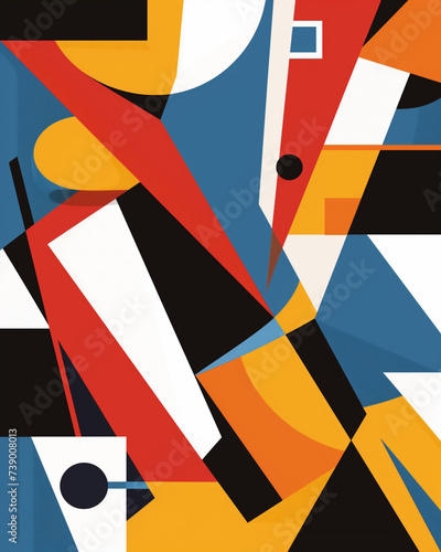 abstract geometric vector background inspired by cubist art fragmented shapes
