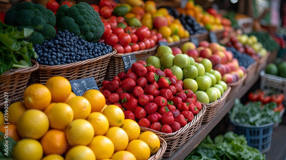 fruits and vegetables in the market