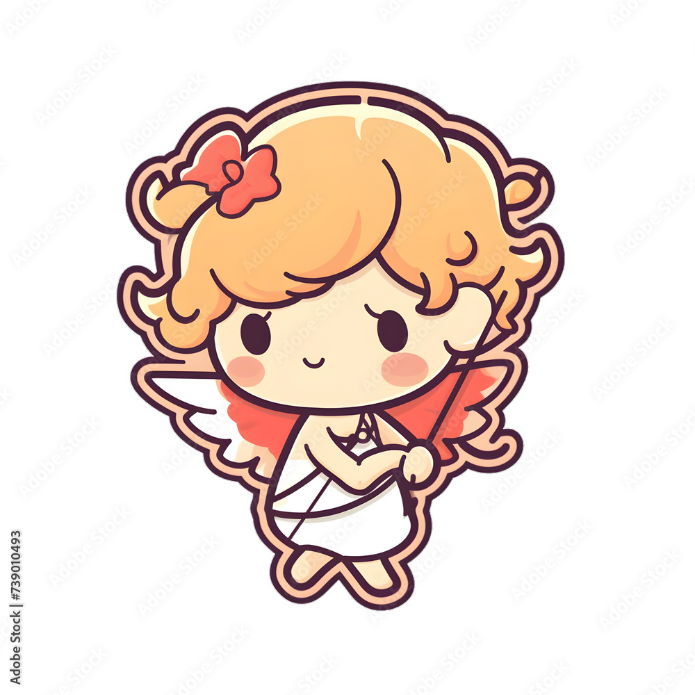 Cute fairytale cupid character cartoon illustration Cute fairytale cupid character cartoon illustration