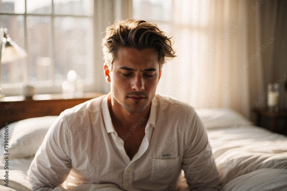 Fototapeta premium Confident Elegance. Portrait of a Handsome Young Businessman