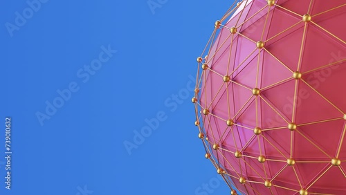 Abstract Geomtric Sphere Rotation Clean Colorful Background photo