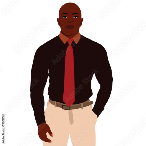 Bold stylish black man in elegant art style vector