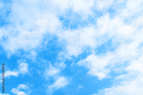 Beautiful blue sky background with white cloud. Abstract nature background  summer cloudscape