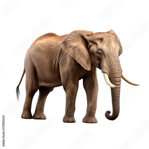 Elephant side view isolated on transparent
