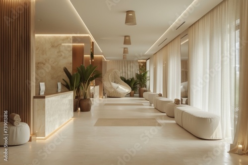 Modern spa salon interior with relaxing chairs