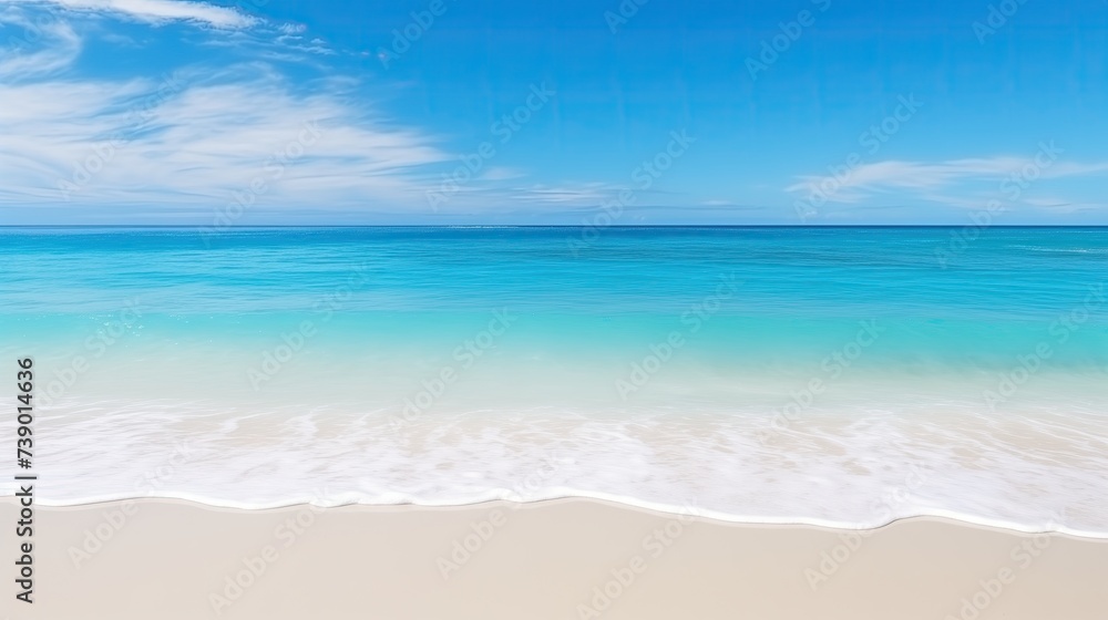 Sandy Beach With Blue Sky and Ocean