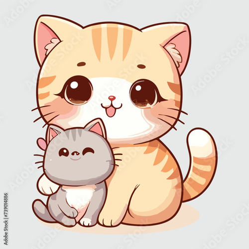 cute funny animal cartoon vector on white background