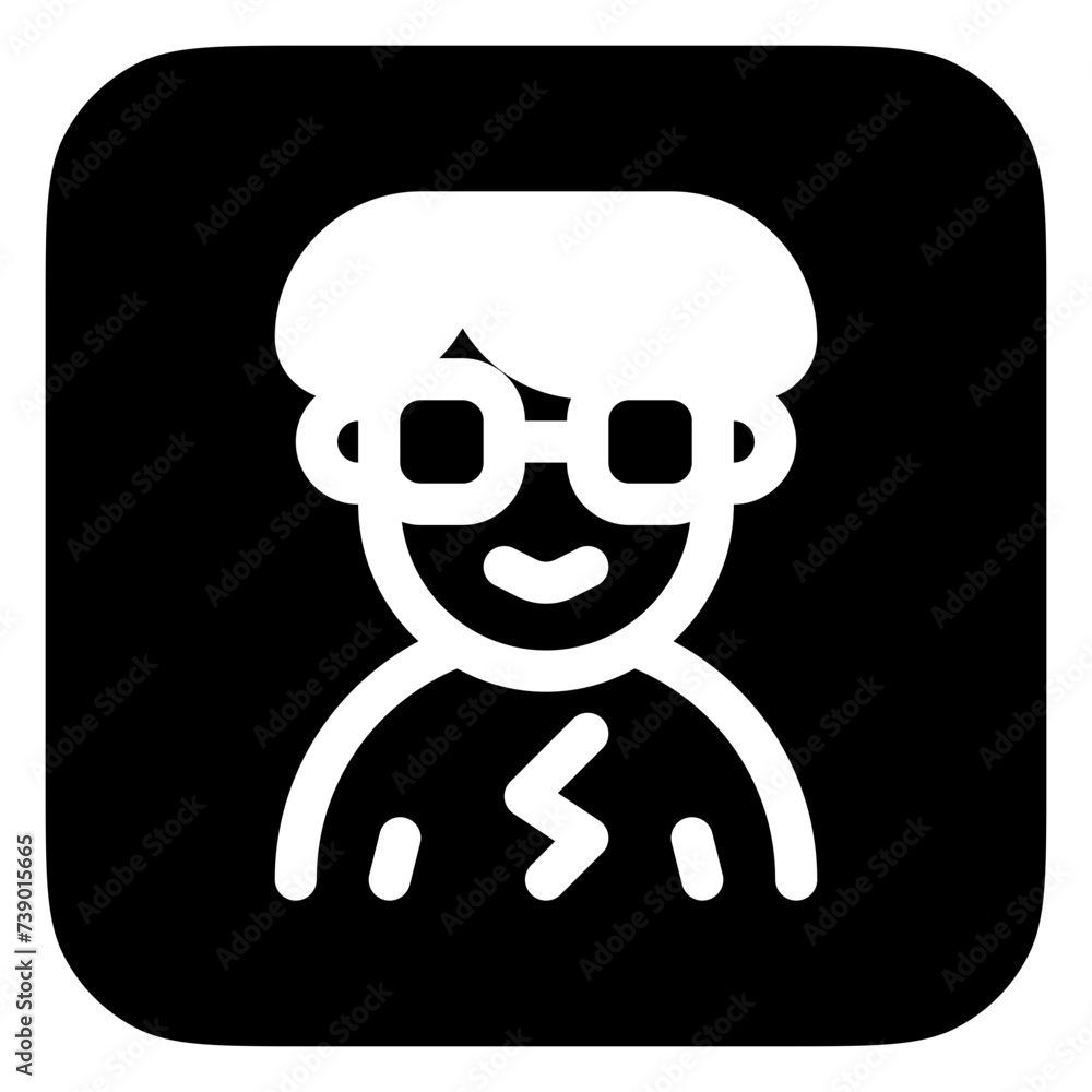 Editable person with bowl haircut and glasses avatar vector icon. User, profile, identity, persona. Part of a big icon set family. Perfect for web and app interfaces, presentations, infographics, etc Editable person with bowl haircut and glasses avatar vector icon. User, profile, identity, persona. Part of a big icon set family. Perfect for web and app interfaces, presentations, infographics, etc