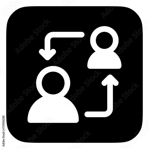 Editable turnover, exchange, substitue, replace, switch, users, accounts vector icon. Work, job. Part of a big icon set family. Perfect for web and app interfaces, presentations, infographics, etc photo