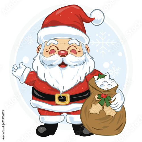 cute santa cluse cartoon vector on white background  © 75dgfd4