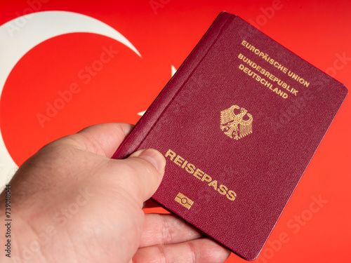 German Passport and Turkish Flag photo