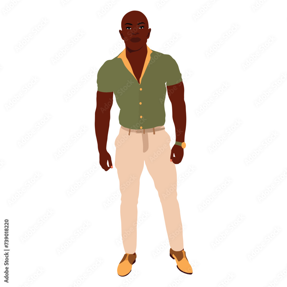 Bold stylish black man in elegant art style vector Bold stylish black man in elegant art style vector