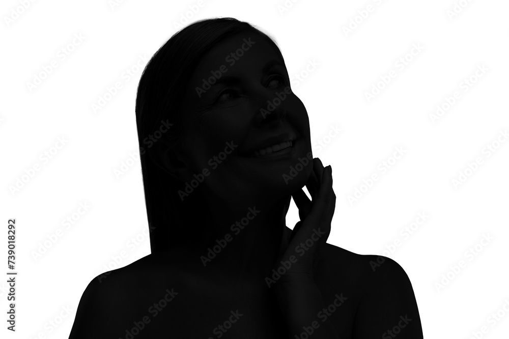 Silhouette of one woman isolated on white Silhouette of one woman isolated on white