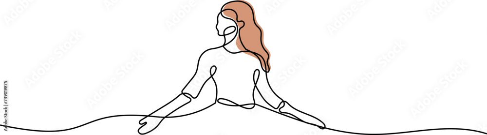 Woman Wearing Dress and Dancing Continuous Single Line Art