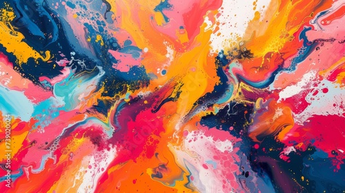 Kaleidoscopic Visions  Dynamic Abstract Art in a Whirl of Colors