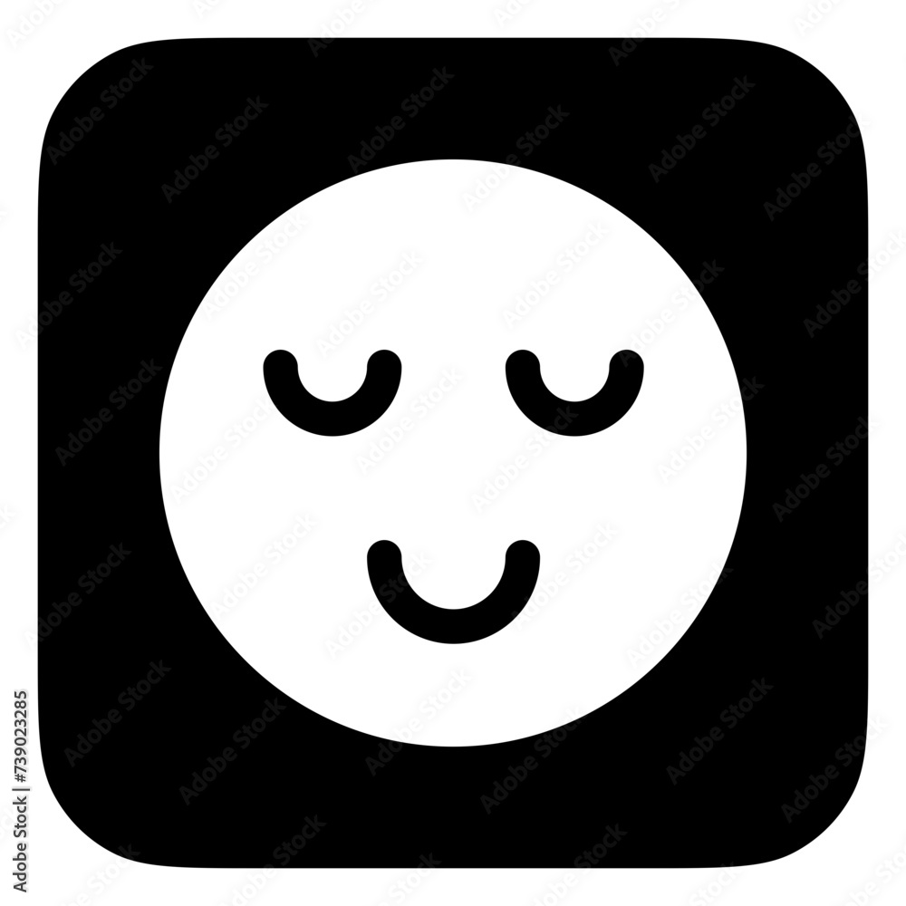 Editable calm, zen, relaxed face vector icon. Part of a big icon set family. Perfect for web and app interfaces, presentations, infographics, etc Editable calm, zen, relaxed face vector icon. Part of a big icon set family. Perfect for web and app interfaces, presentations, infographics, etc