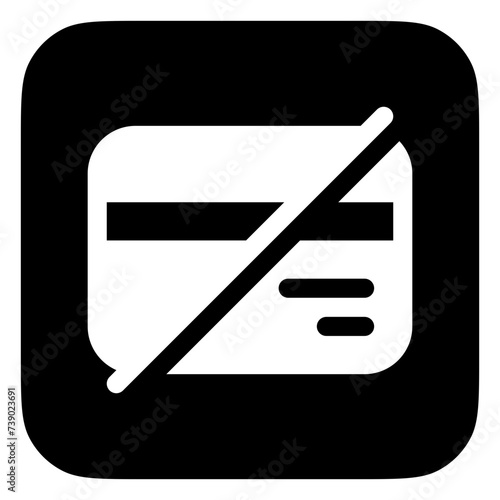 Editable block card, no card payment vector icon. Part of a big icon set family.  Finance, business, investment, accounting. Perfect for web and app interfaces, presentations, infographics, etc