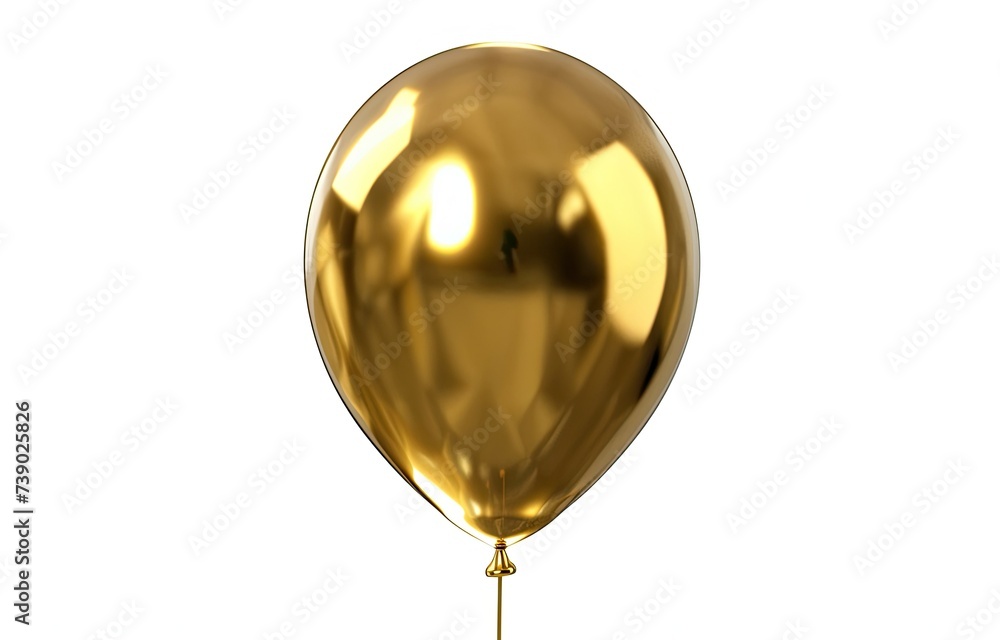 a gold balloon isolated on white