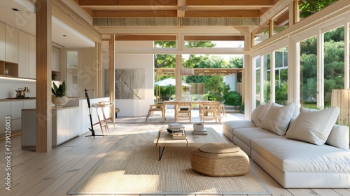 Mid-Century Living Room Home Interior Design © Chaonchai