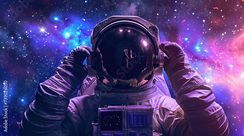 Cosmic Melodies: Astronaut Listening to Music Among Stars 