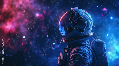 Cosmic Melodies  Astronaut Listening to Music Among Stars 