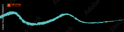Abstract ink background. Chinese calligraphy art style, cyan paint stroke texture on black paper. banner, cover, poster, flyer, brochure, website, Ads, paint brushes. vector illustration