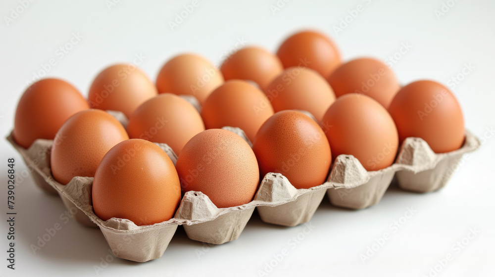 Farm Fresh Brown Eggs in a Carton Isolated on a White Transparent Background, Organic Food and Culinary Ingredients, Agriculture Marketing Object Farm Fresh Brown Eggs in a Carton Isolated on a White Transparent Background, Organic Food and Culinary Ingredients, Agriculture Marketing Object