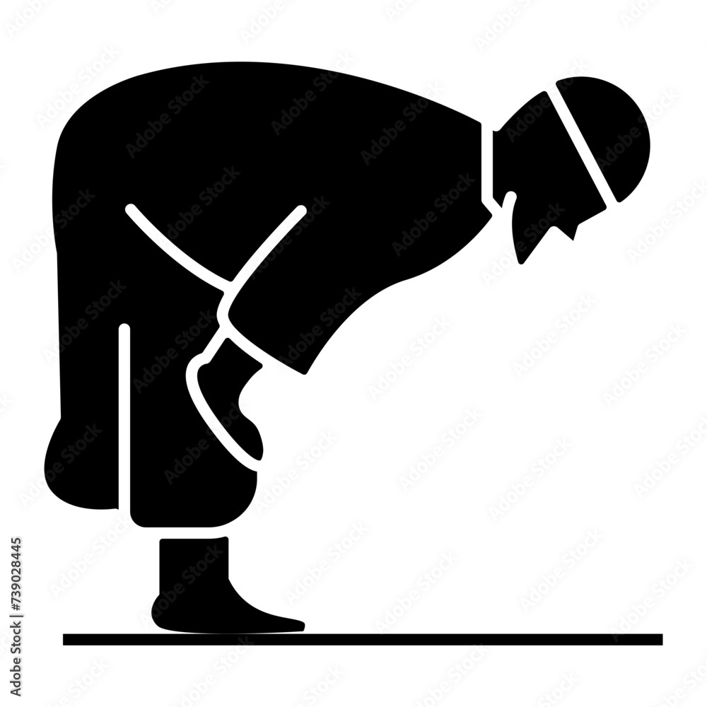 Ramadhan icon on the glyph style. Muslim prayer icon Ramadhan icon on the glyph style. Muslim prayer icon