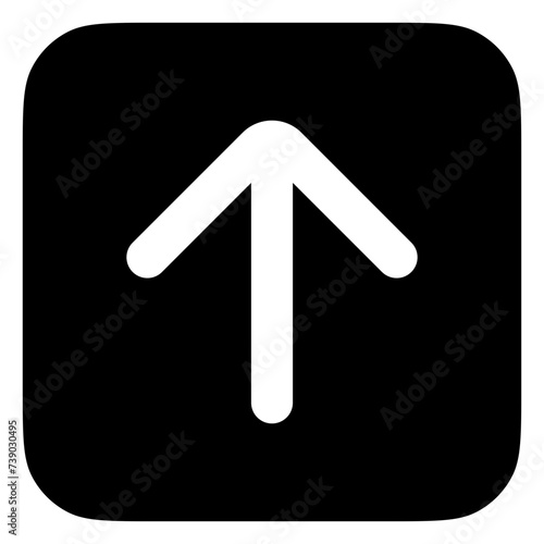 Vector single arrow chevron up icon. Black, white background. Perfect for app and web interfaces, infographics, presentations, marketing, etc.