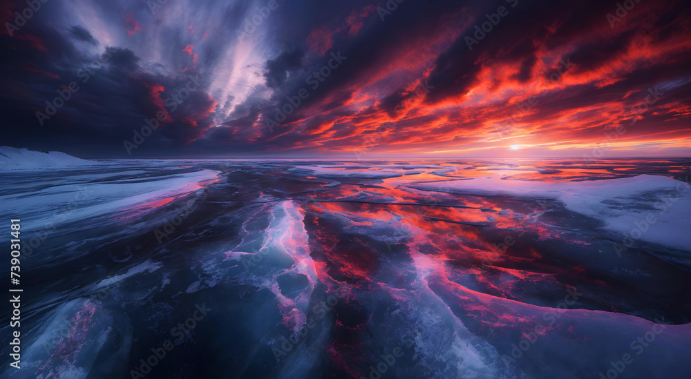 Amazing natural view of winter landscape with sunset light. Amazing natural view of winter landscape with sunset light.