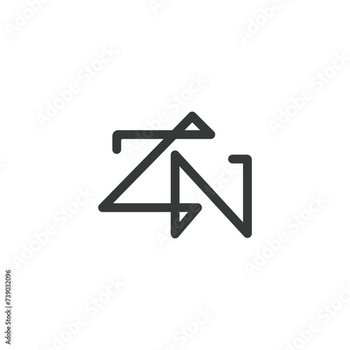 NZ or ZN logo and icon design
