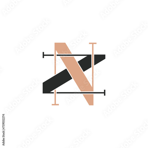ZN, NZ, Abstract initial monogram letter alphabet logo design