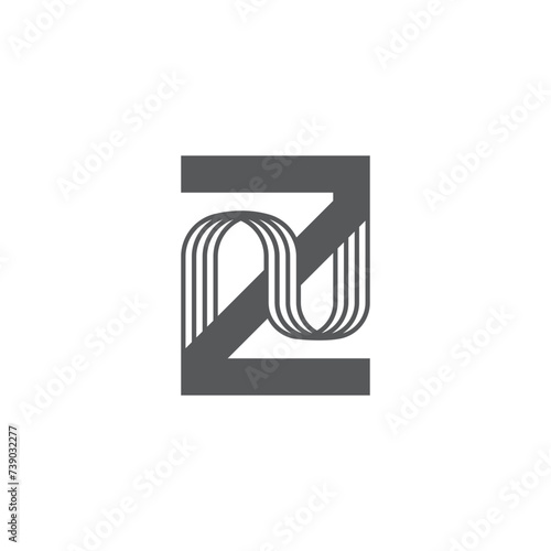ZN, NZ, Abstract initial monogram letter alphabet logo design