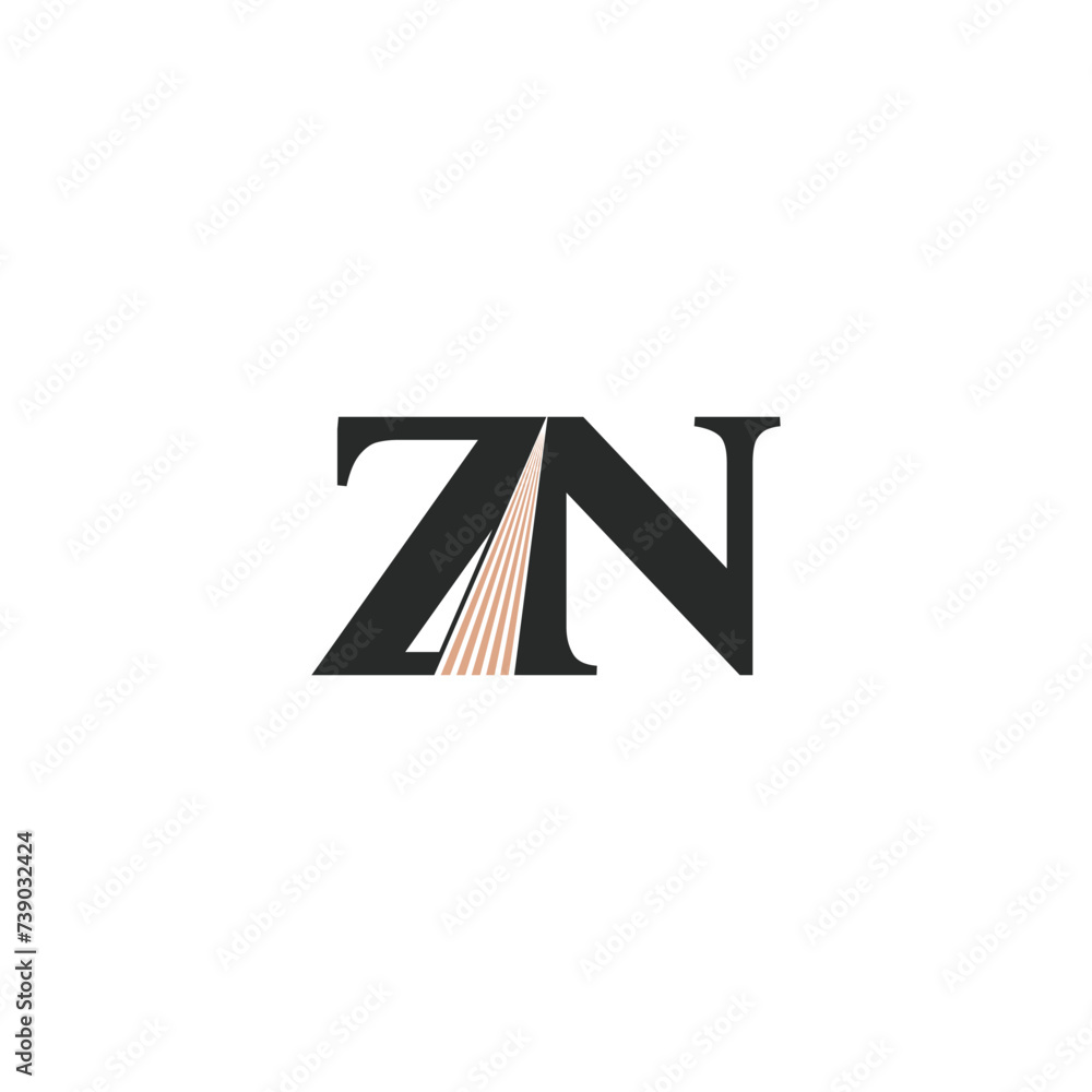 Alphabet Initials logo ZN, NZ, Z and N Alphabet Initials logo ZN, NZ, Z and N
