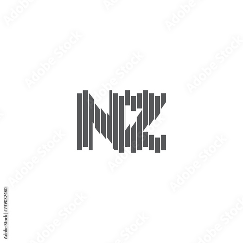 Alphabet Initials logo ZN  NZ  Z and N