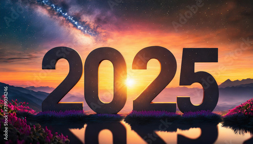 New Year 2025: Silhouette sunset represents hope, transition, and new beginnings