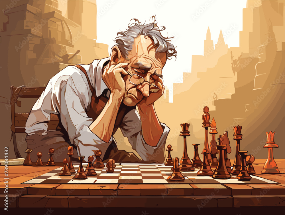 Obraz premium person playing chess