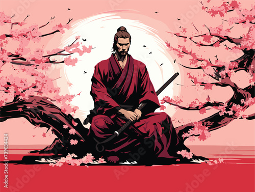 Japanese samurai master meditation