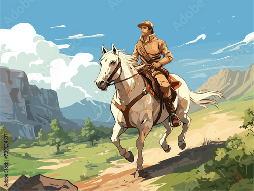 a man riding a horse © Nadula