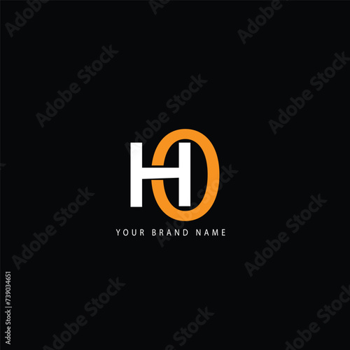 ho text logo design vector