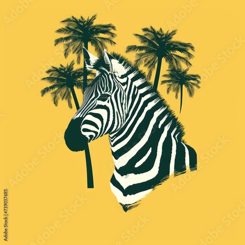 Zebra head logo, in the style of dark fantasy creatures, dark yellow and dark gold
