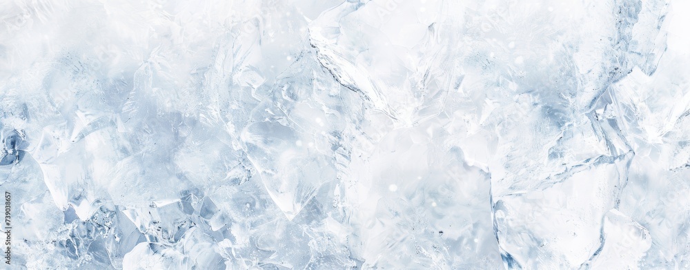 an ice surface with the texture of snow, white background