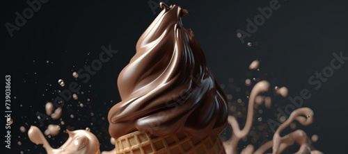 splash of vanilla chocolate cone ice cream 43