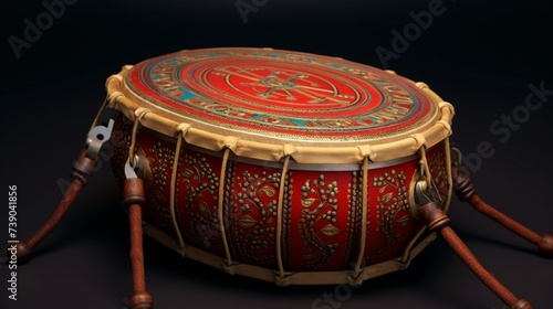 Indian traditional percussion instrument created by hand Dholak photo