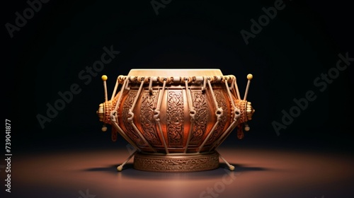 Indian traditional percussion instrument created by hand Dholak photo