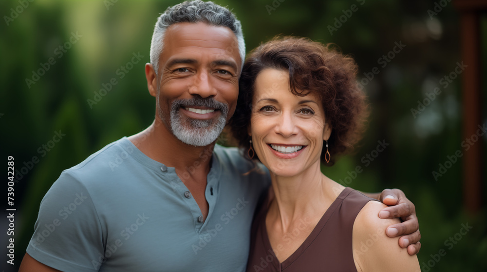 Happy Mature And Romantic Couple, in Love, Hugging and Smiling Happy Mature And Romantic Couple, in Love, Hugging and Smiling