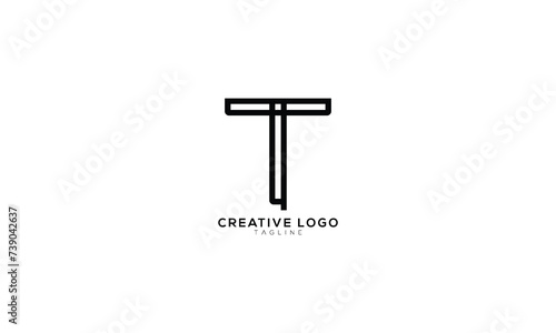 TQ QT T Abstract initial monogram letter alphabet logo design