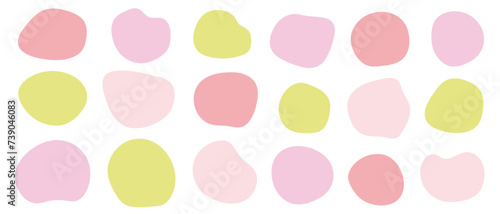 シェイプ　春カラー　ピンク　黄緑　フレーム  あしらい  セット