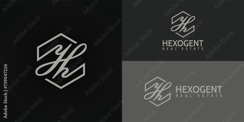 abstract initial letter H logo in the form of hexagon shape isolated in black background applied for real estate logo design also suitable for the brands or companies that have initial name H or other abstract initial letter H logo in the form of hexagon shape isolated in black background applied for real estate logo design also suitable for the brands or companies that have initial name H or other