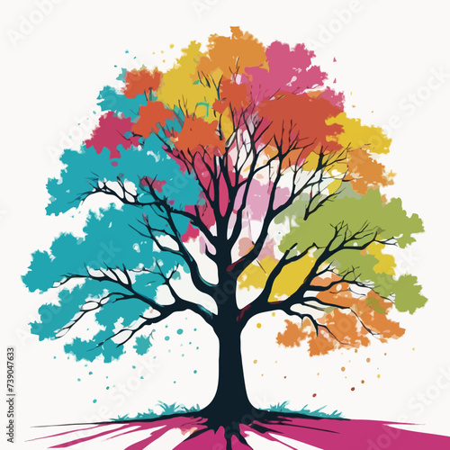 autumn tree with colorful leaves